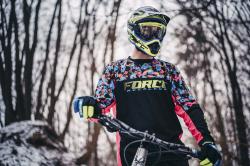 Force RECKLESS černo-růžovo-fluo mtb dres - dl. rukáv