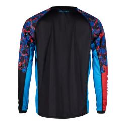 Force RECKLESS černo-červeno-modrý mtb dres - dl. rukáv