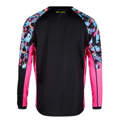 Force RECKLESS černo-růžovo-fluo mtb dres - dl. rukáv