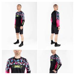 Force RECKLESS černo-růžovo-fluo mtb dres - dl. rukáv