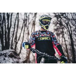 Force RECKLESS černo-růžovo-fluo mtb dres - dl. rukáv