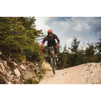 Force RECKLESS černo-červeno-modrý mtb dres - dl. rukáv