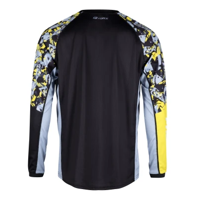 Force RECKLESS černo-žluto-šedý mtb dres - dl. rukáv