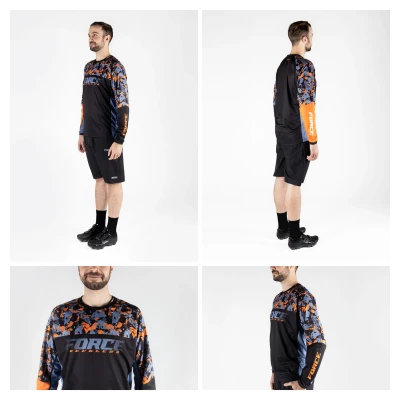 Force RECKLESS černo-oranžový mtb dres - dl. rukáv