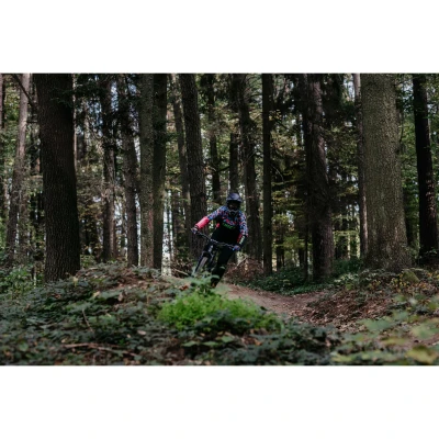 Force RECKLESS černo-růžovo-fluo mtb dres - dl. rukáv