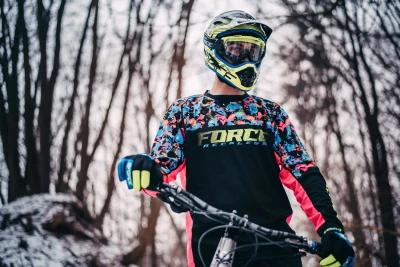Force RECKLESS černo-růžovo-fluo mtb dres - dl. rukáv