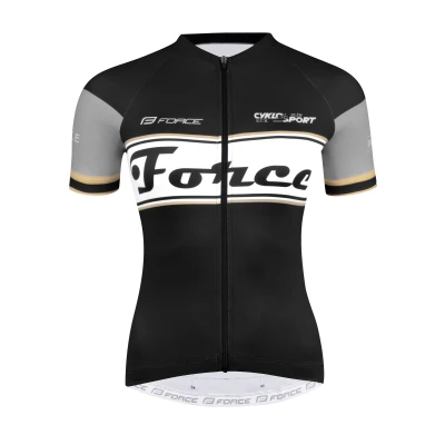 Force RETRO UNI černo-zlatý dres - kr. rukáv Force RETRO UNI černo-zlatý dres - kr. rukáv