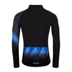 Force RIDGE černo-modrý cyklistický dres - dlouhý rukáv + Force STRIPE černo-modré cyklokraťasy