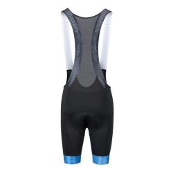 Force RIDGE černo-modrý cyklistický dres - dlouhý rukáv + Force STRIPE černo-modré cyklokraťasy