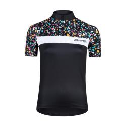 Force ROCK LADY černý cyklistický dres + Force MINI černo-růžové cyklokraťasy