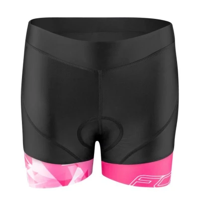 Force ROCK LADY černý cyklistický dres + Force MINI černo-růžové cyklokraťasy