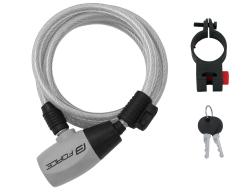 Force RON špirálový s držiakom 185cm/8mm, číry zámok Force RON špirálový s držiakom 185cm/8mm, číry zámok