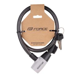 Force Zámek F RON spirálový s držákem 80cm/12mm, černý