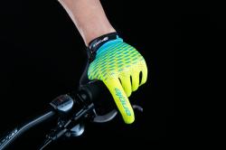 Force MTB ANGLE fluo-modré letné cyklorukavice