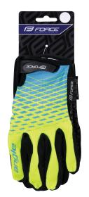 Force MTB ANGLE fluo-modré letné cyklorukavice