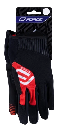 Force MTB POWER černo-červené cyklistické rukavice