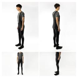 Force SHARD WINDSTER černé cyklokalhoty se šráky a vložkou