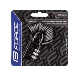 Force SMALL 2 spirálový kódový 120cm/3mm, černý zámek