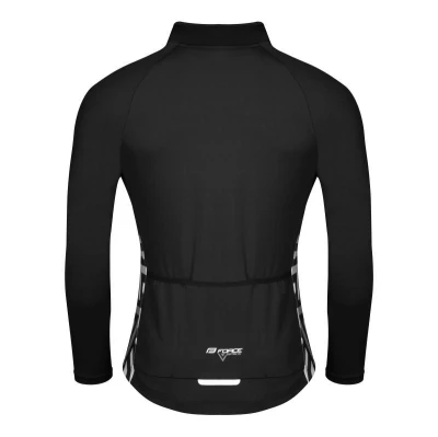 Force SPIKE černo-bílý cyklistický dres - dlouhý rukáv + Force SPIKE černo-bílé cyklokalhoty
