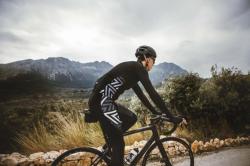 Force SPIKE černo-bílý cyklistický dres - dlouhý rukáv + Force SPIKE černo-bílé cyklokalhoty