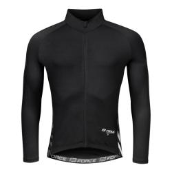 Force SPIKE černo-bílý cyklistický dres - dlouhý rukáv POUZE M (VÝPRODEJ)