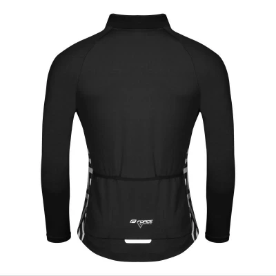 Force SPIKE černo-bílý cyklistický dres - dlouhý rukáv POUZE M (VÝPRODEJ)