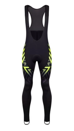 Force SPIKE černo-fluo cyklodres - dlouhý rukáv + Force SPIKE černo-fluo cyklokalhoty