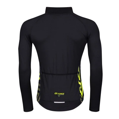 Force SPIKE černo-fluo cyklodres - dlouhý rukáv + Force SPIKE černo-fluo cyklokalhoty