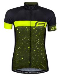 Force SPRAY LADY army-fluo cyklodres + Force CHARM LADY černé cyklokraťasy
