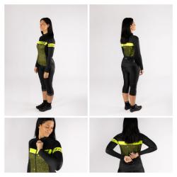 Force SPRAY LADY army-fluo dámský cyklodres - dl. rukáv POUZE XL (VÝPRODEJ)