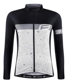 Force SPRAY LADY bílo-černý dámský cyklodres - dl. rukáv POUZE M (VÝPRODEJ)