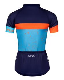 Force SPRAY LADY modro-oranžový dámský cyklodres - kr. rukáv POUZE S (VÝPRODEJ)