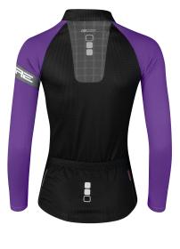 Force SQUARE čierno-fialový dámsky cyklistický dres - dl. rukáv