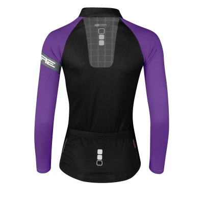 Force SQUARE černo-fialový dámský cyklistický dres - dl. rukáv