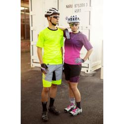 Force STORM šedo-fluo cyklokraťasy s odnímatelnou vložkou