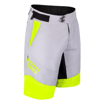 Force STORM šedo-fluo cyklokraťasy s odnímatelnou vložkou
