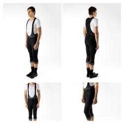 Force STORY černé 3/4 cyklokalhoty se šráky a vložkou