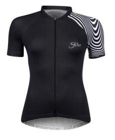 Force STREAM LADY černý cyklistický dres + Force CHARM LADY černé cyklokraťasy