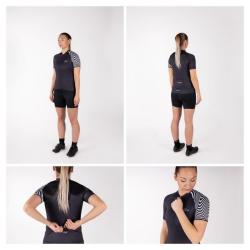 Force STREAM LADY černý cyklistický dres + Force CHARM LADY černé cyklokraťasy
