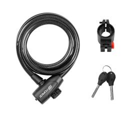 Force Zámok STRONG špirálový s držiakom 180cm/12mm, čierny Force Zámok STRONG špirálový s držiakom 180cm/12mm, čierny