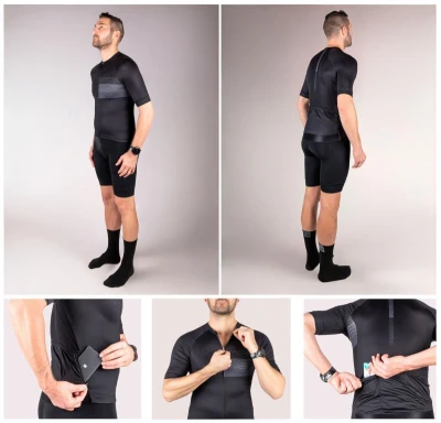 Force SWAY černý cyklodres - kr. rukáv POUZE 4XL (VÝPRODEJ)
