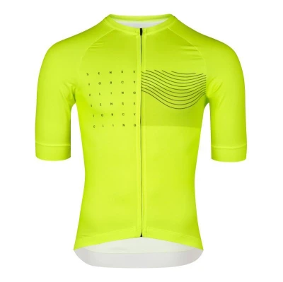 Force SWAY fluo cyklodres - kr. rukáv + Force BLADE MTB černé cyklokraťasy