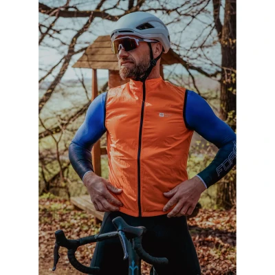 Force WINDPRO oranžová cyklovesta , plná záda