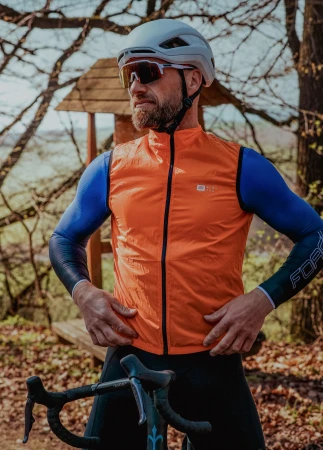 Force WINDPRO oranžová cyklovesta , plná záda