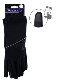 Force VISION čierne softshell cyklistické rukavice