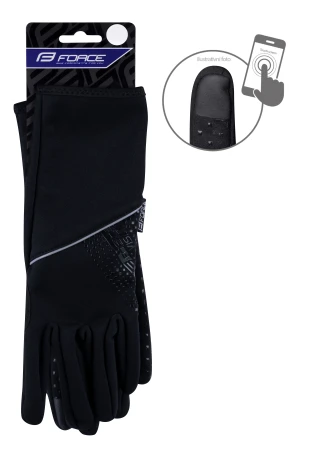 Force VISION černé softshell cyklistické rukavice