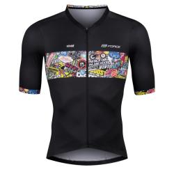 Force VIVID černý cyklistický dres - kr. rukáv POUZE S (VÝPRODEJ)