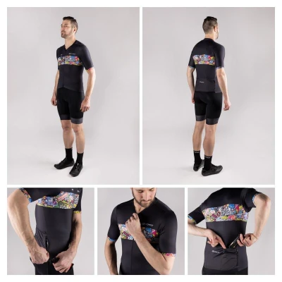 Force VIVID černý cyklistický dres - kr. rukáv POUZE S (VÝPRODEJ)