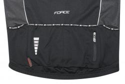Force X70 šedo-černá cyklistická bunda + Force Z70 SOFTSHELL cyklokalhoty