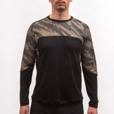 Fresh Trash FT MEN[39]S ESCAPE MERINO LONG SLEEVE TEE BLACK/BRUSH pánské tričko